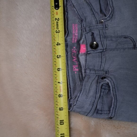 Children's Place Straight Skinny Girls Denim Jeans Gray Size 6 - Picture 9 of 12